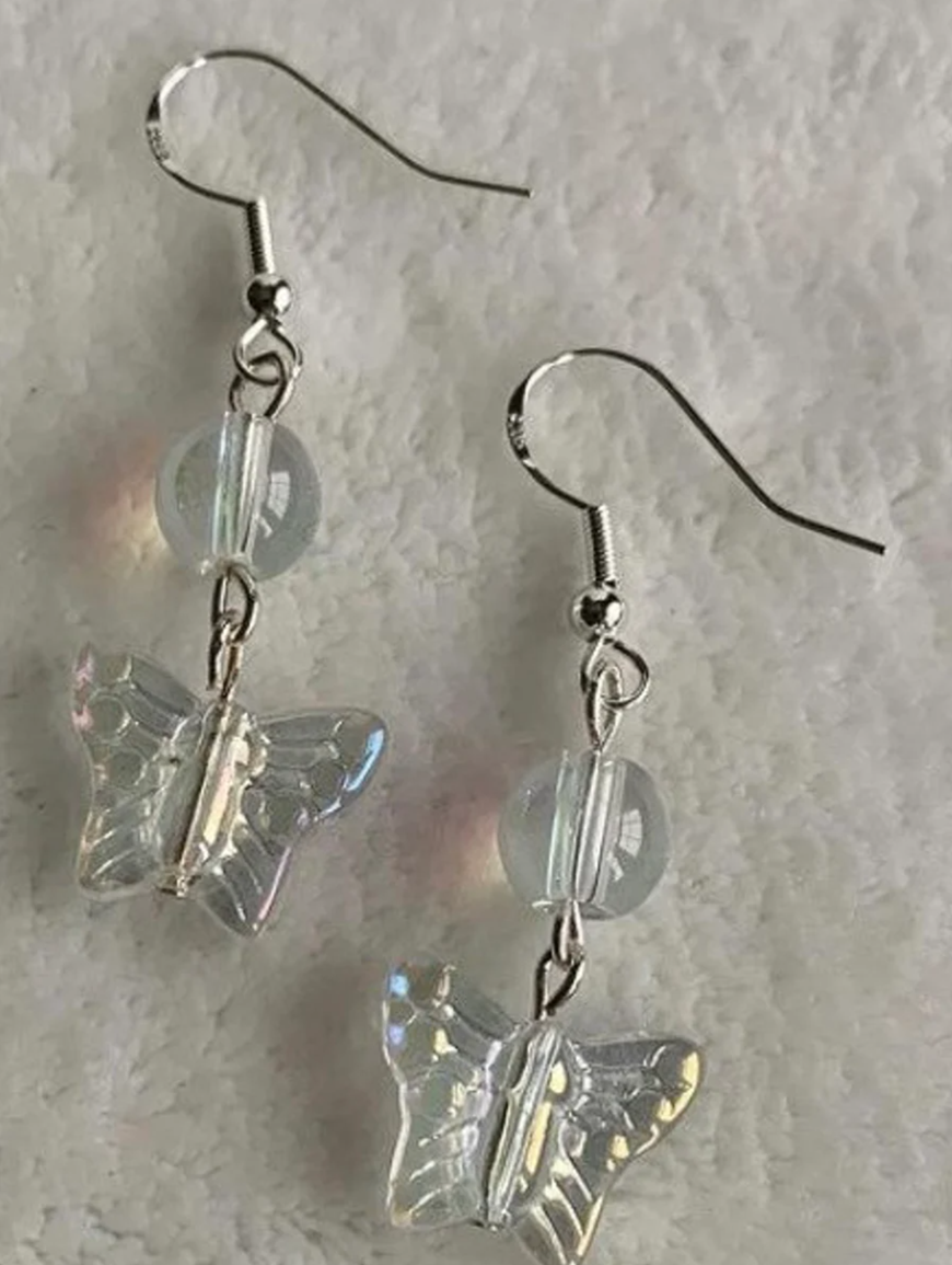 glossy butterfly earring